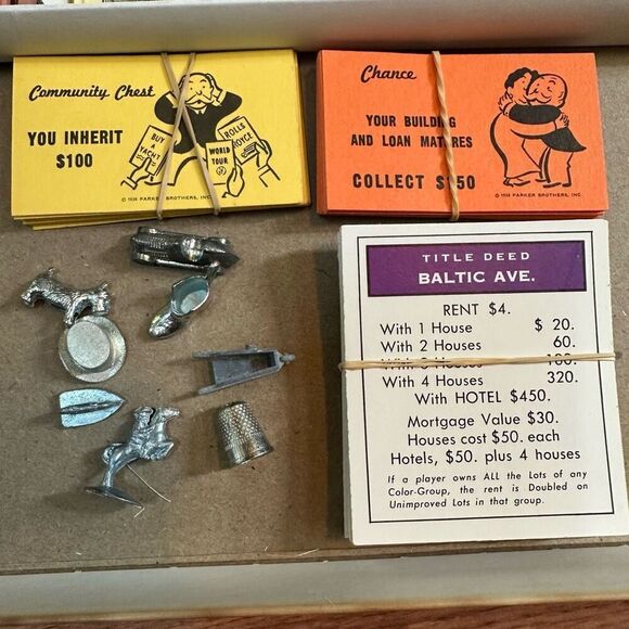 Vintage Monopoly 1970s Parker Brothers Classic Monopoly Game - Picture 6 of 11